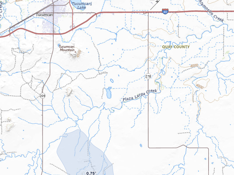 NEXRAD radar-signature map of the hail storm over Tucumcari, NM on Jun 6, 2026