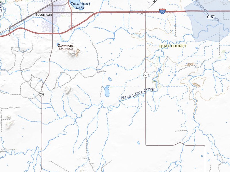NEXRAD radar-signature map of the hail storm over Tucumcari, NM on Jul 5, 2026