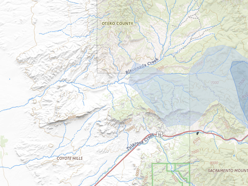 NEXRAD radar-signature map of the hail storm over Tularosa, NM on Aug 1, 2026
