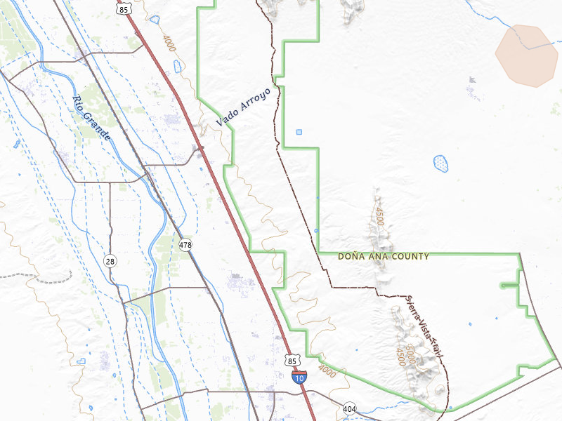 Radar-estimated hail-size map of the storm over Vado, NM on Jul 20, 2026