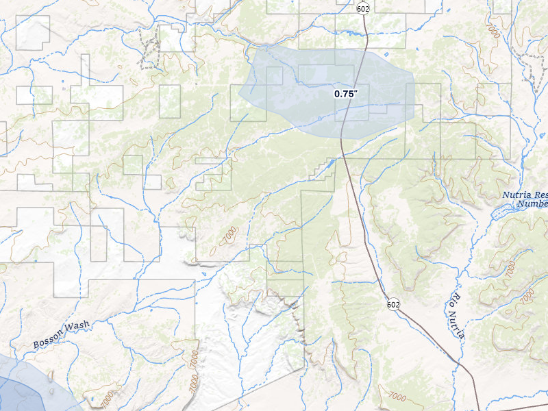 NEXRAD radar-signature map of the hail storm over Vanderwagen, NM on Jul 28, 2026