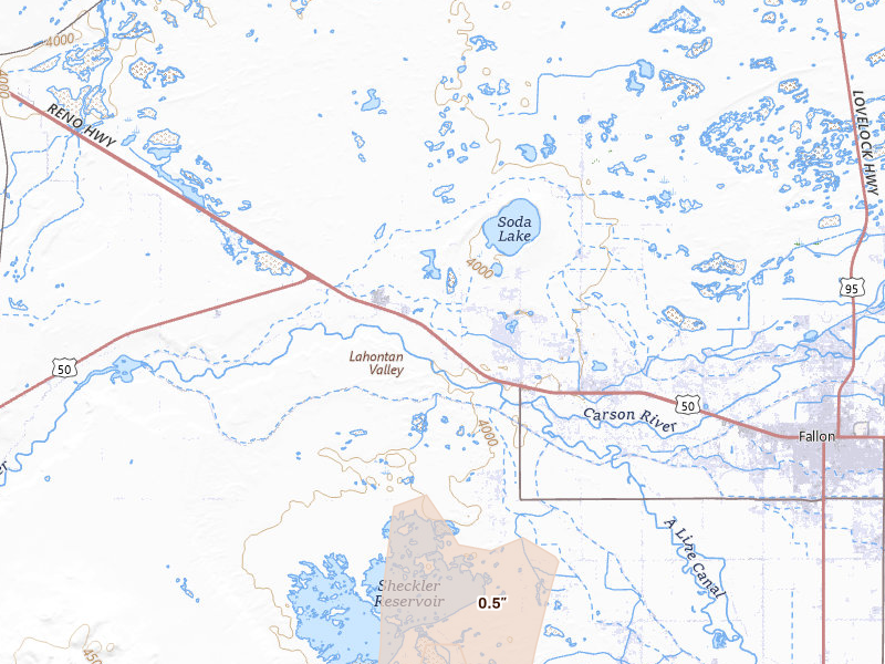 Radar-estimated hail-size map of the storm over Fallon, NV on Apr 10, 2026