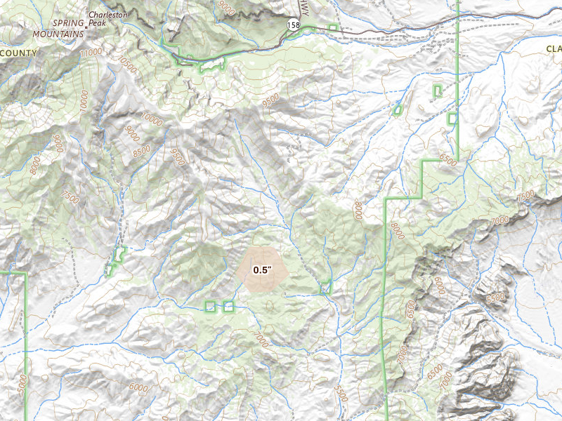 Radar-estimated hail-size map of the storm over Las Vegas, NV on Aug 6, 2026