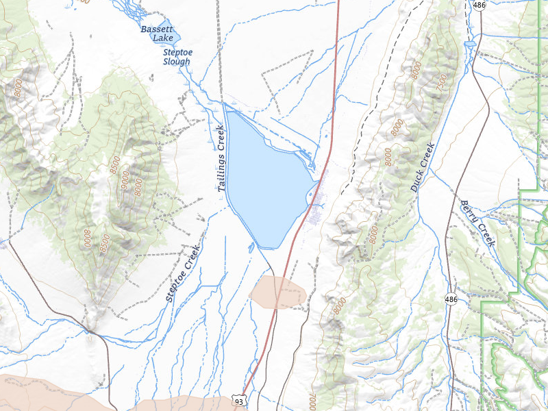 Radar-estimated hail-size map of the storm over Mc Gill, NV