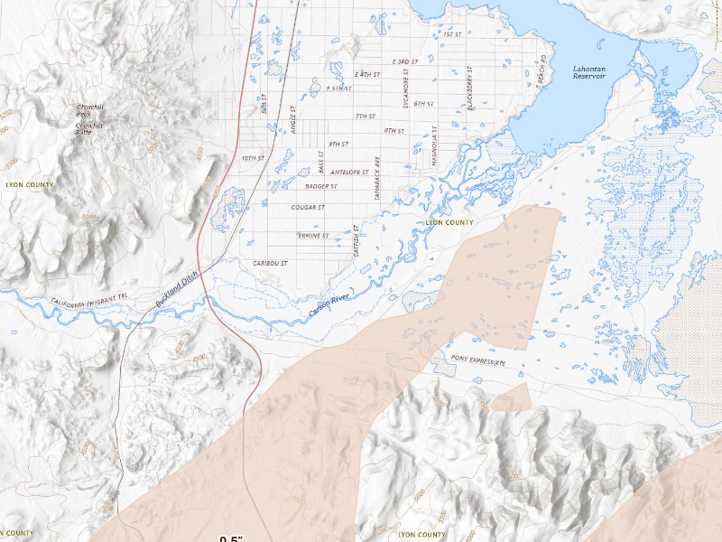 Radar-estimated hail-size map of the storm over Silver Springs, NV