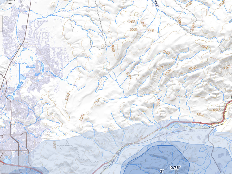 NEXRAD radar-signature map of the hail storm over Sparks, NV on Aug 13, 2026
