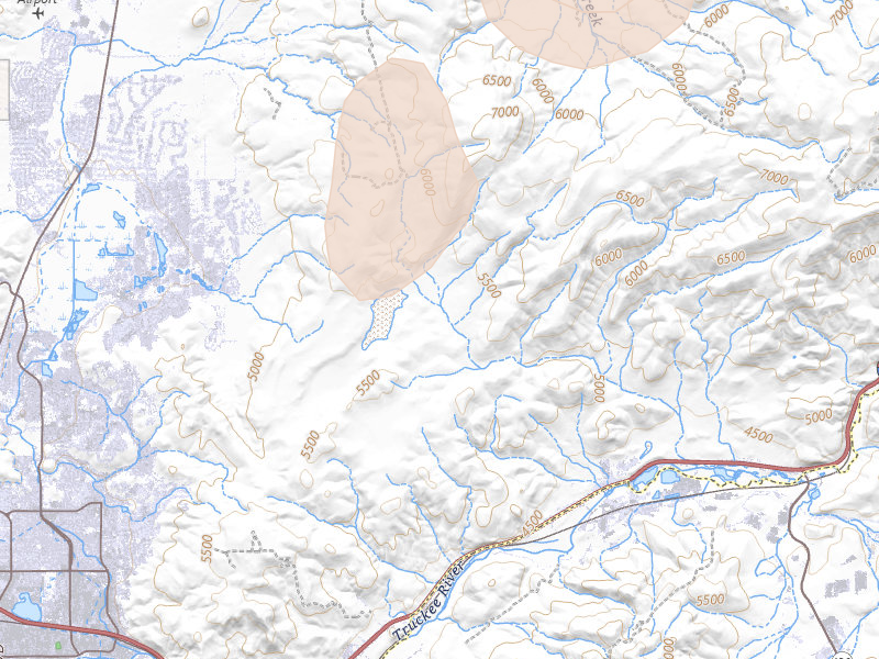 Radar-estimated hail-size map of the storm over Sparks, NV on Aug 14, 2026