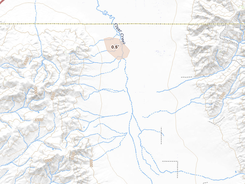 Radar-estimated hail-size map of the storm over Winnemucca, NV on May 28, 2026