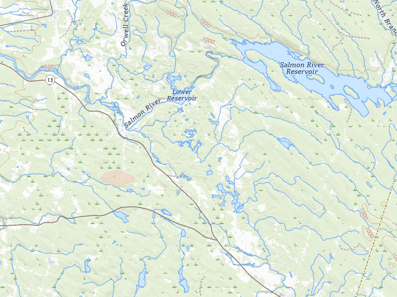 Radar-estimated hail-size map of the storm over Altmar, NY on Jul 1, 2026