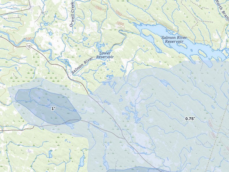 NEXRAD radar-signature map of the hail storm over Altmar, NY on Jul 1, 2026