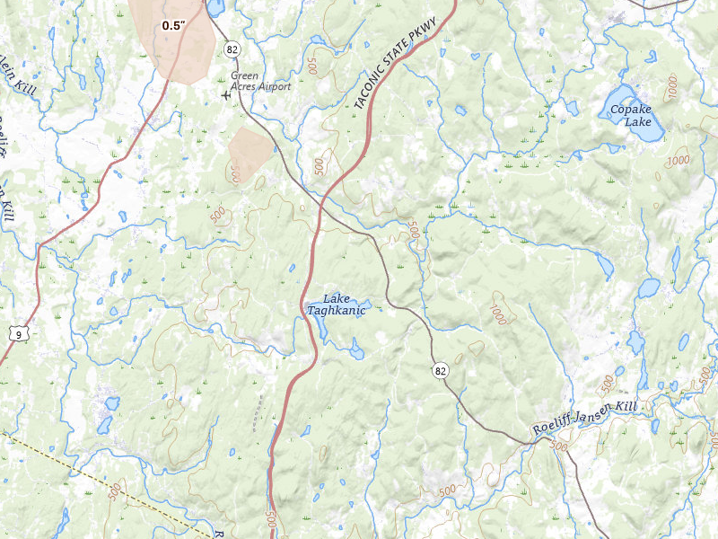 Radar-estimated hail-size map of the storm over Ancram, NY on Jun 30, 2026