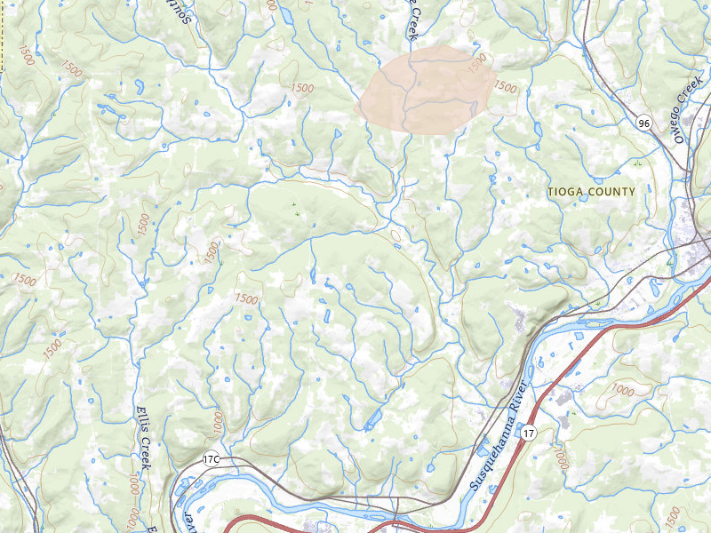 Radar-estimated hail-size map of the storm over Barton, NY on Mar 31, 2026