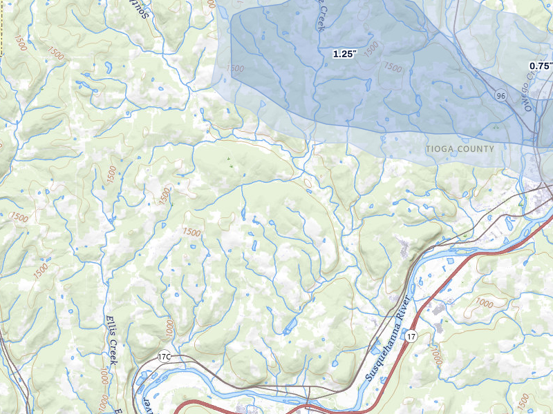 NEXRAD radar-signature map of the hail storm over Barton, NY on Mar 31, 2026