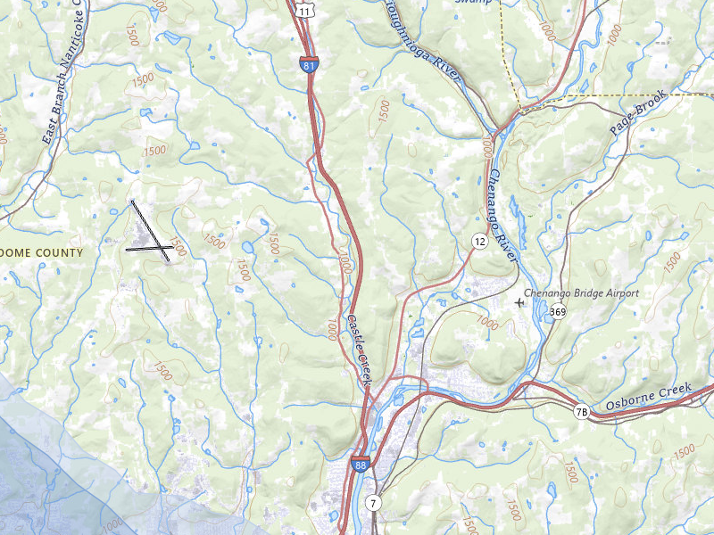 NEXRAD radar-signature map of the hail storm over Binghamton, NY on Jul 3, 2026