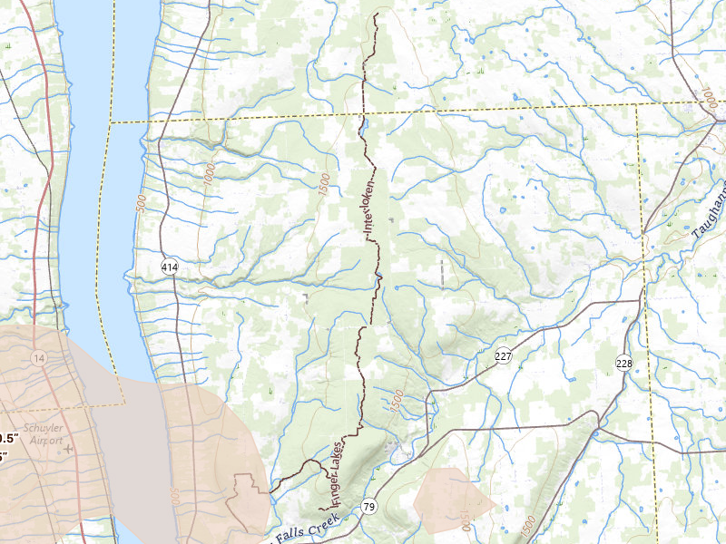 Radar-estimated hail-size map of the storm over Burdett, NY on Mar 31, 2026