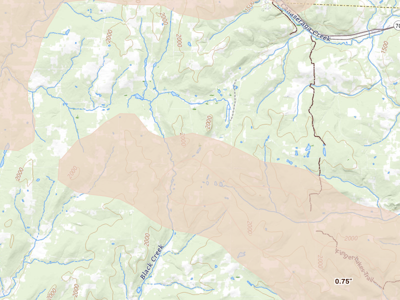 Radar-estimated hail-size map of the storm over Canaseraga, NY on Sep 2, 2026
