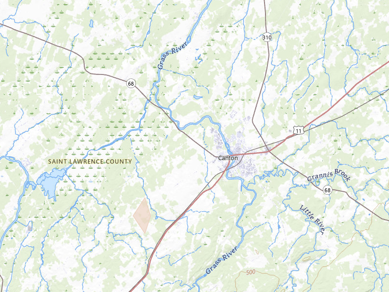 Radar-estimated hail-size map of the storm over Canton, NY