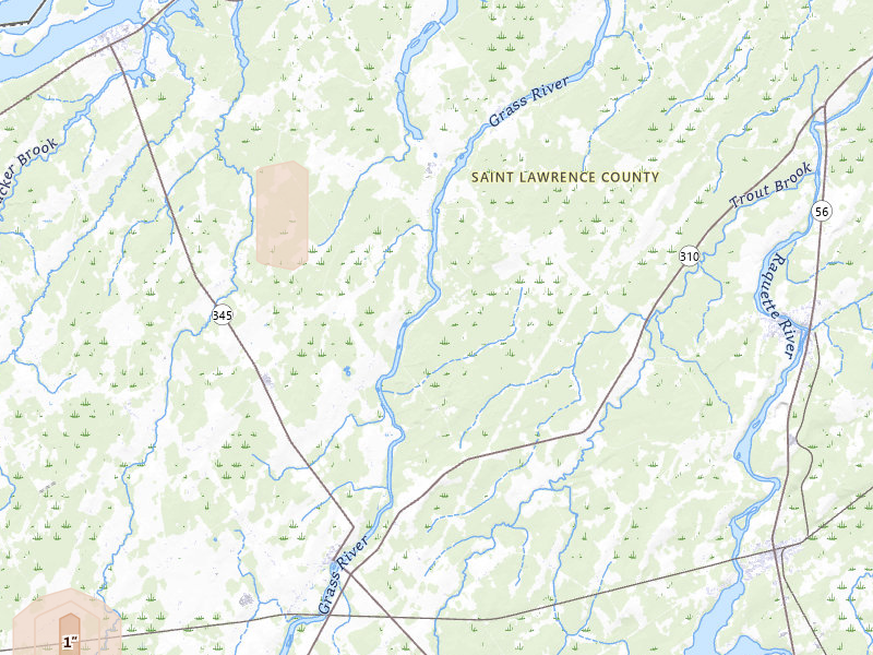 Radar-estimated hail-size map of the storm over Chase Mills, NY on Aug 31, 2026