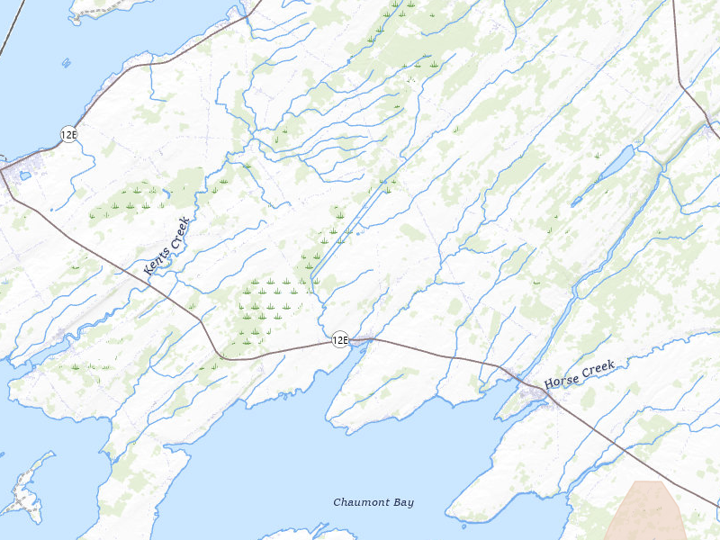 Radar-estimated hail-size map of the storm over Chaumont, NY on Jun 30, 2026
