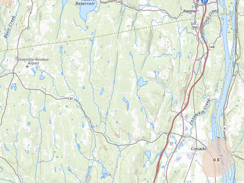 Radar-estimated hail-size map of the storm over Climax, NY on Jul 1, 2026