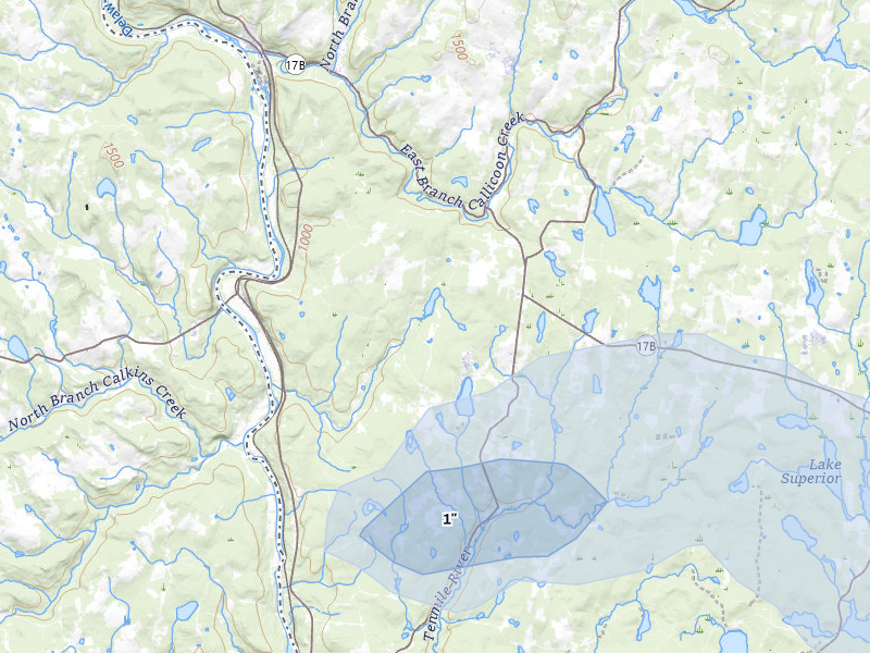 NEXRAD radar-signature map of the hail over Cochecton, NY
