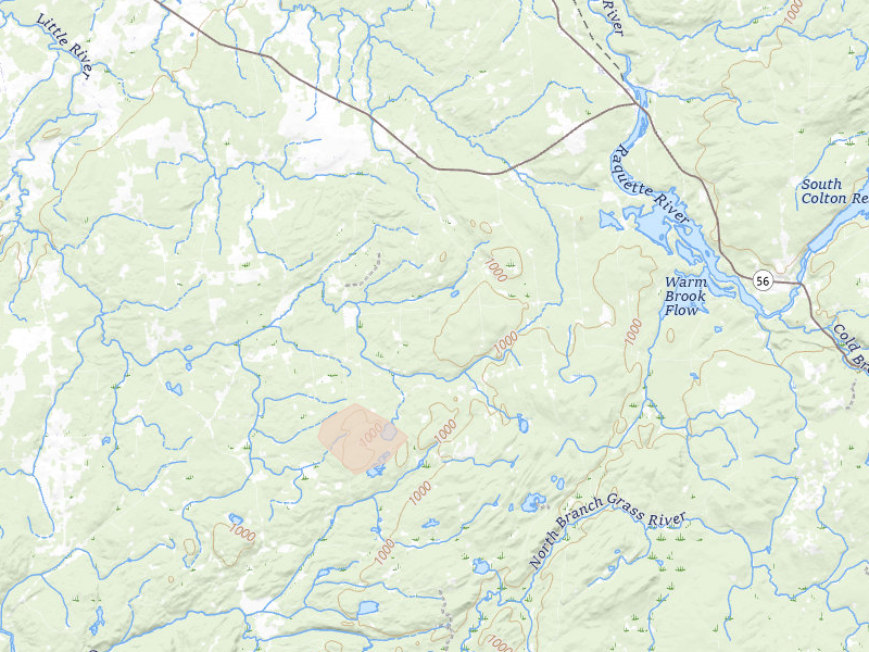 Radar-estimated hail-size map of the storm over Colton, NY on Jul 14, 2026