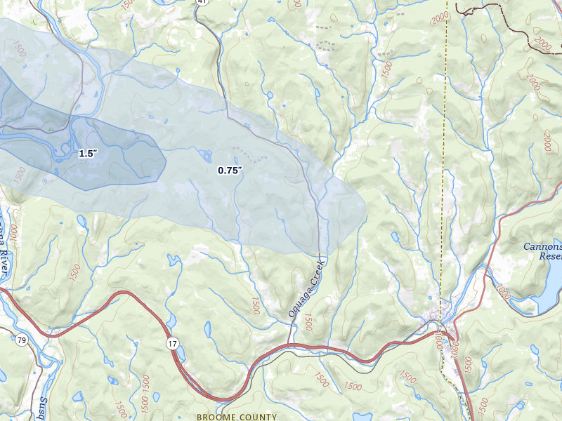 NEXRAD radar-signature map of the hail storm over Deposit, NY on Mar 31, 2026
