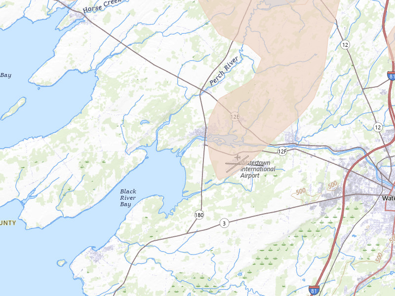 Radar-estimated hail-size map of the storm over Dexter, NY on Jul 1, 2026