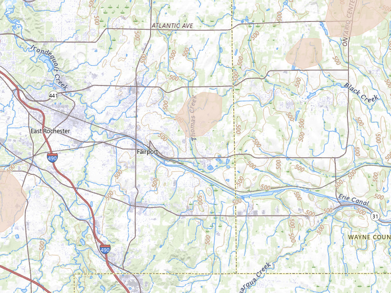 Radar-estimated hail-size map of the storm over Fairport, NY on Sep 2, 2026