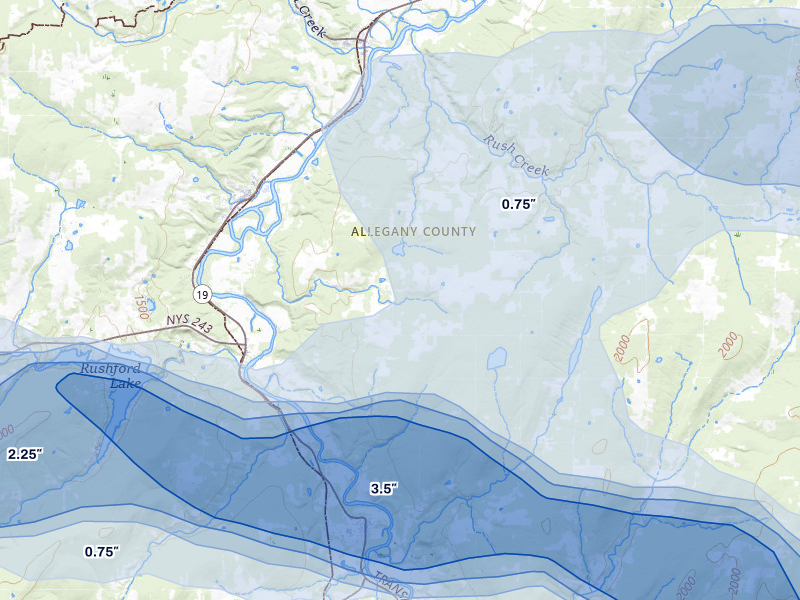 NEXRAD radar-signature map of the hail storm over Fillmore, NY on Mar 31, 2026