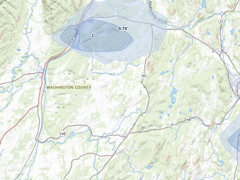 NEXRAD radar-signature map of the hail over Fort Ann, NY