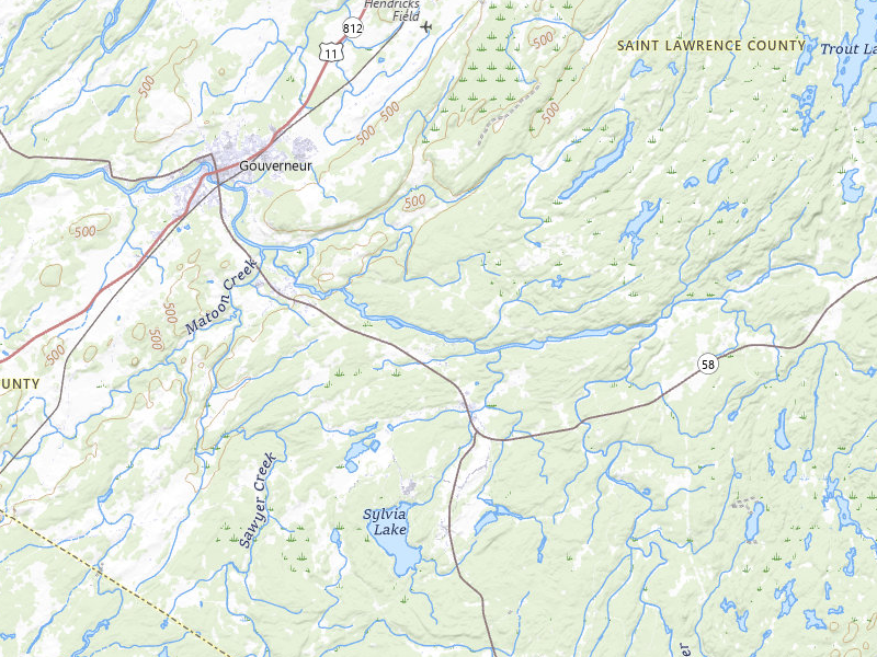 Radar-estimated hail-size map of the storm over Gouverneur, NY on Jun 11, 2026