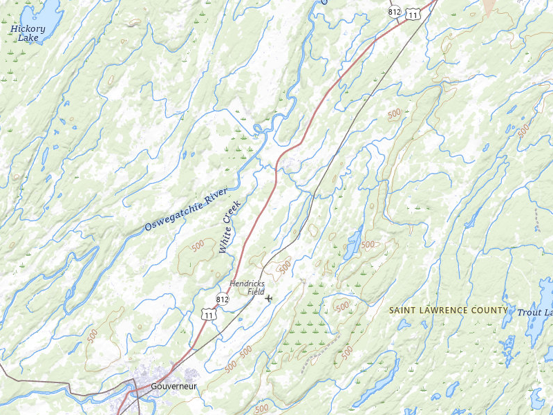 Radar-estimated hail-size map of the storm over Gouverneur, NY on Jun 25, 2026