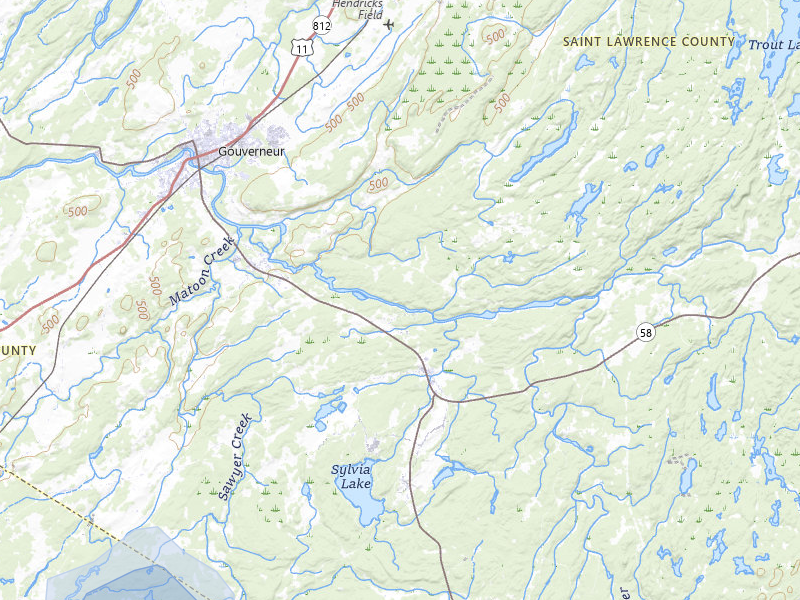 NEXRAD radar-signature map of the hail over Gouverneur, NY