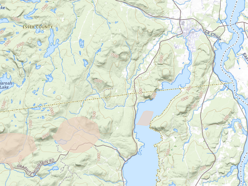 Radar-estimated hail-size map of the storm over Hague, NY on Jun 6, 2026