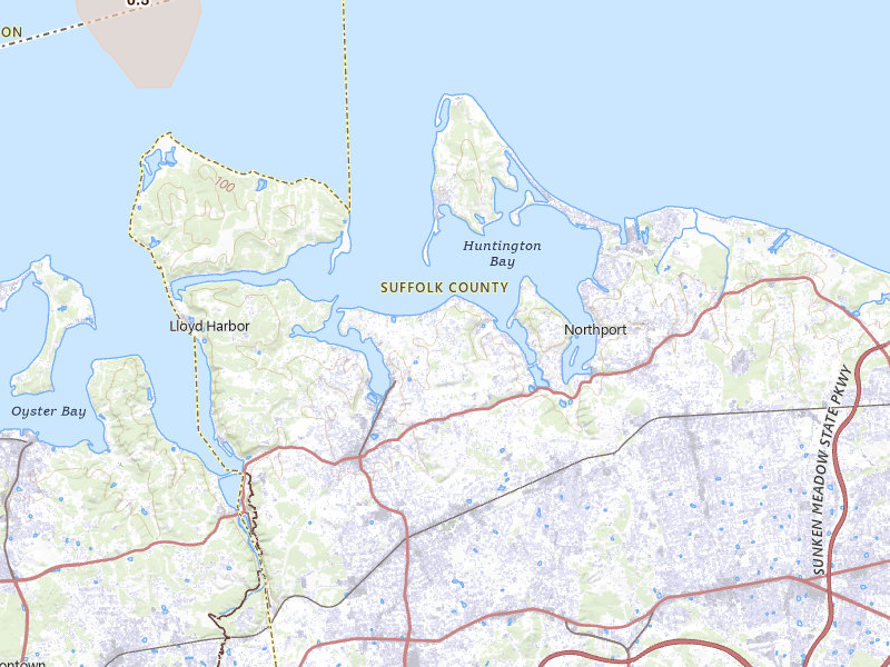 Radar-estimated hail-size map of the storm over Huntington, NY on Jul 4, 2026