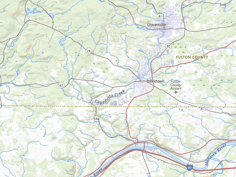 Radar-estimated hail-size map of the storm over Johnstown, NY on Jul 1, 2026