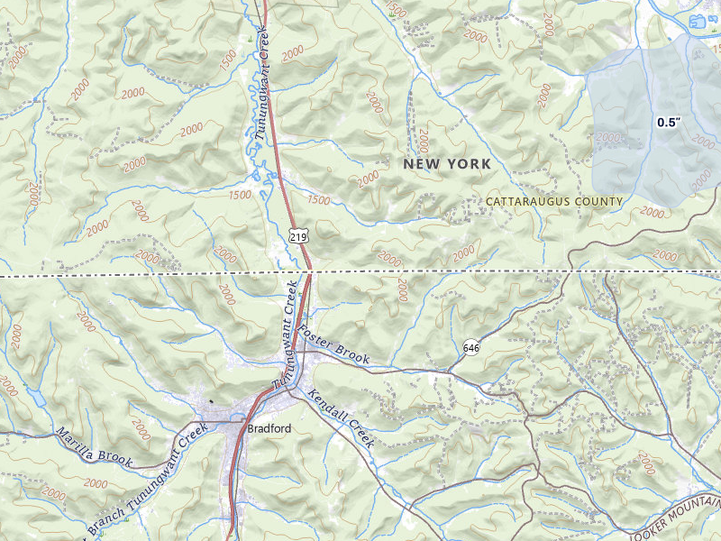 NEXRAD radar-signature map of the hail over Limestone, NY