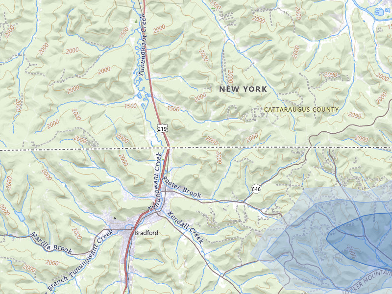 NEXRAD radar-signature map of the hail over Limestone, NY
