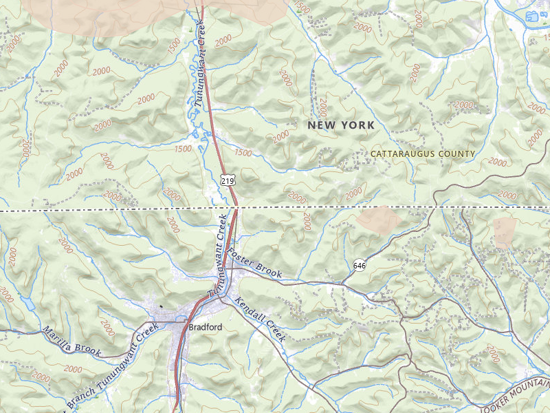 Radar-estimated hail-size map of the storm over Limestone, NY on Jul 27, 2026