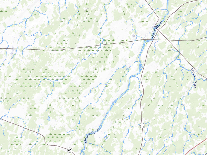 Radar-estimated hail-size map of the storm over Lisbon, NY on Jul 25, 2026