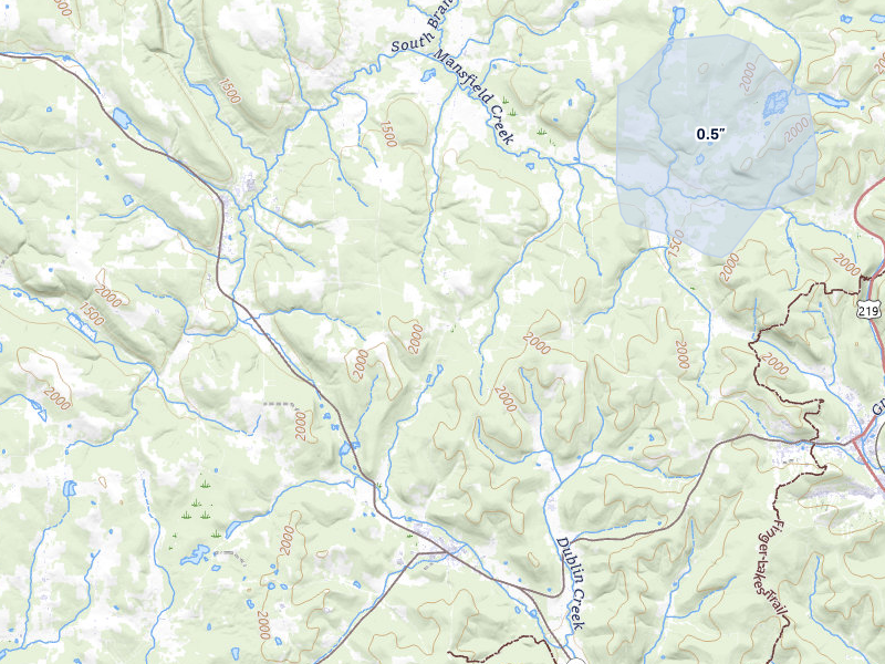 NEXRAD radar-signature map of the hail storm over Little Valley, NY on May 13, 2026