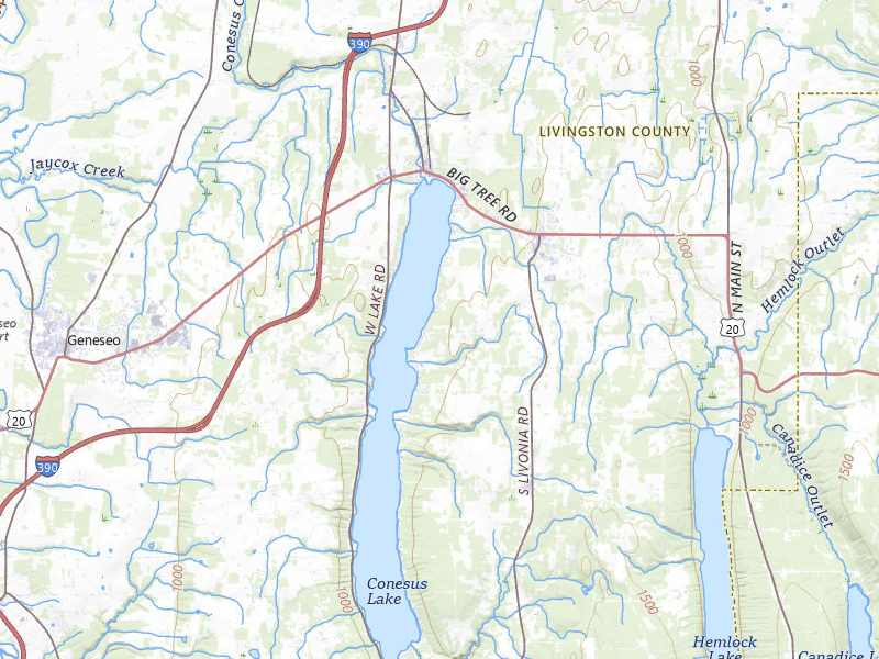 NEXRAD radar-signature map of the hail over Livonia, NY