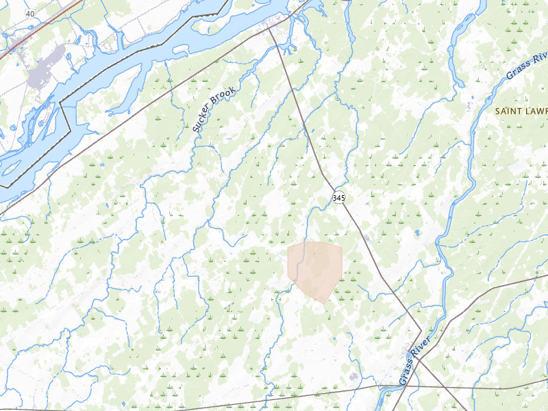 Radar-estimated hail-size map of the storm over Madrid, NY on Mar 3, 2026