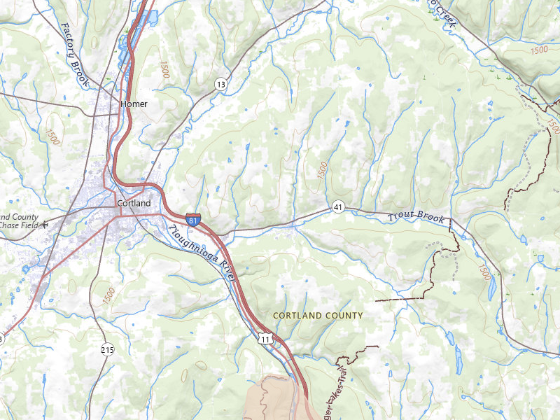 Radar-estimated hail-size map of the storm over Mc Graw, NY on Jul 3, 2026