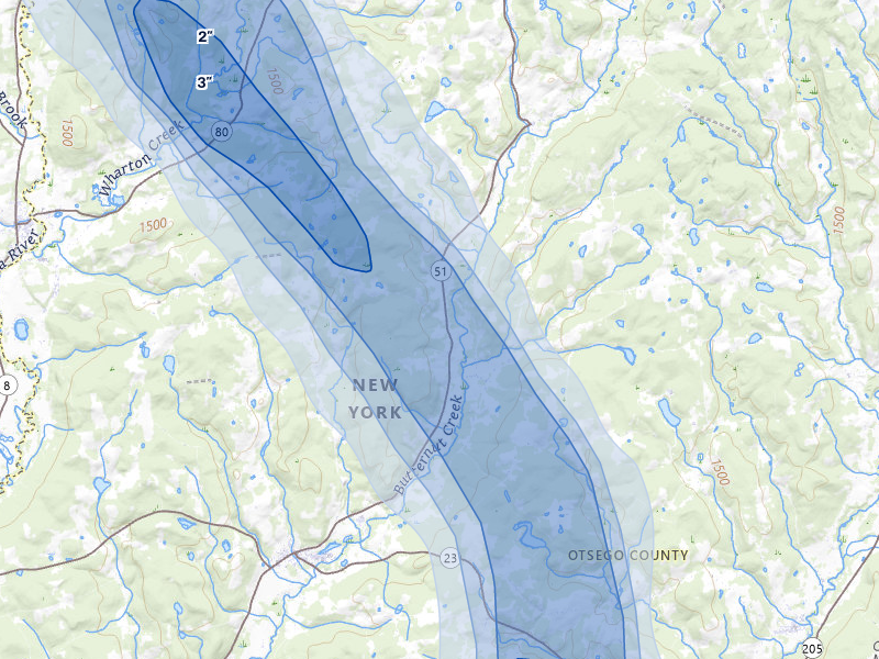 NEXRAD radar-signature map of the hail storm over New Lisbon, NY on Jun 30, 2026