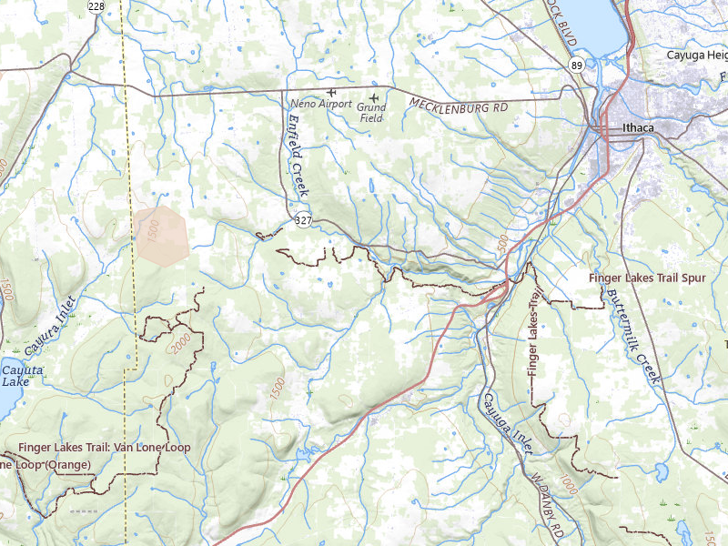 Radar-estimated hail-size map of the storm over Newfield, NY on Jul 3, 2026