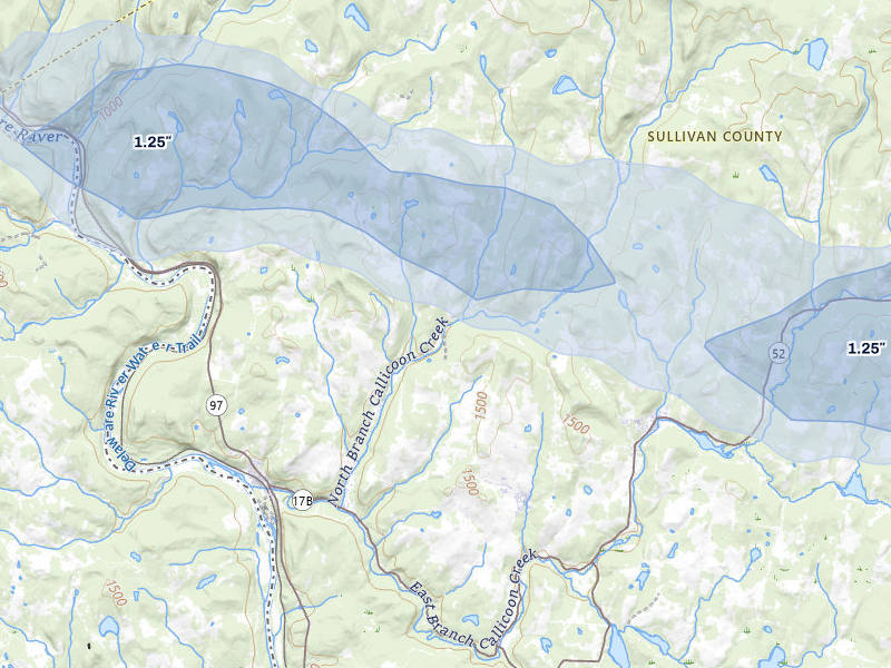 NEXRAD radar-signature map of the hail storm over North Branch, NY on Jun 6, 2026