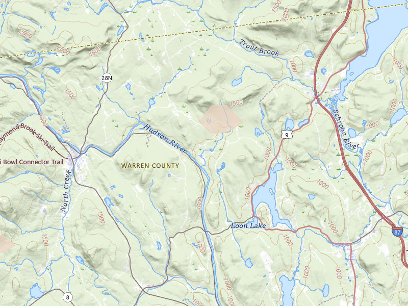 Radar-estimated hail-size map of the storm over North Creek, NY on Jul 1, 2026