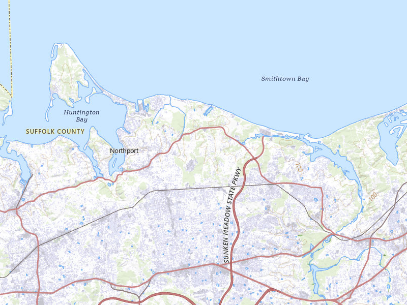 Radar-estimated hail-size map of the storm over Northport, NY on Jul 4, 2026